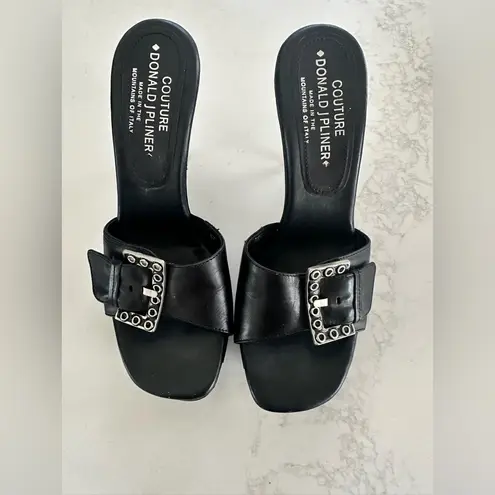 Vintage Couture Donald J Pliner Stiletto HEELS WITH BUCKLE size 9.5 Black