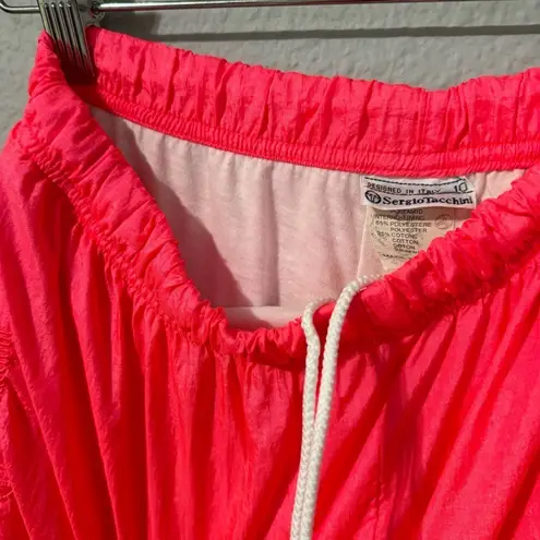 Sergio Tacchini Women Pink Vintage Athletic Drawstring Waist Track Pants Sz S