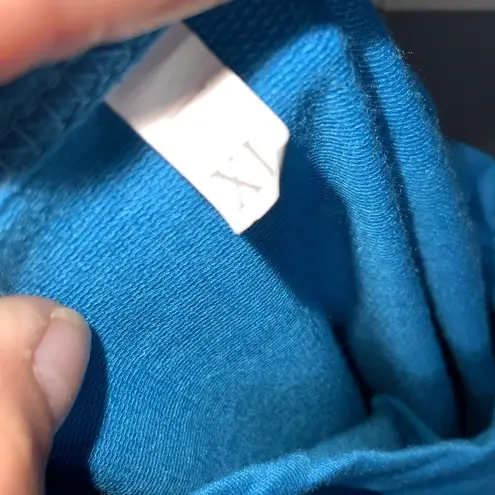 Blue Graphic Sweatshirt with Daisy Bicycle Design “Enjoy Today” XL