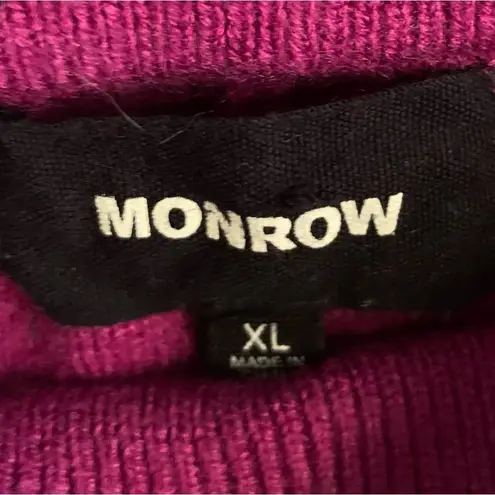 Monrow Supersoft Sweater Knit Flare Pants Raspberry Rose Sz XL