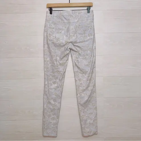 J. McLaughlin Women's Cream Snake Print Mid Rise Skinny Jeans size 2