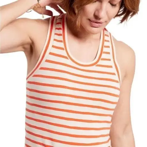 LNA Walker Chili Stripe Racerback Tank Knit Stretch Shirt Orange NWT Women's XL