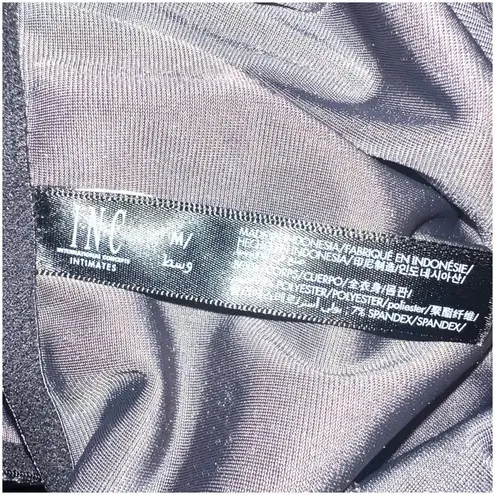 INC International Concepts Velvet Bodysuit Navy Gold Lace Size Medium Whimsygoth Blue