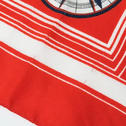 Vintage Red Nautical Silk Square Scarf Wraps