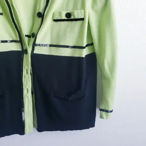 Escada Vintage Color Block 2 Piece Blouse Set Green Size M