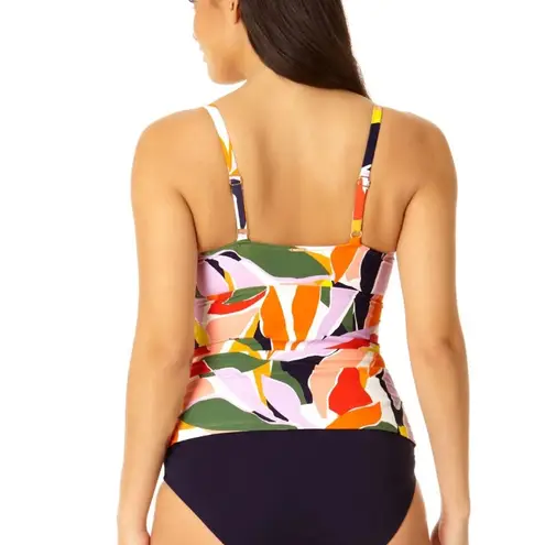 Anne cole New : Palm Party Surplice Tri Tankini Top 34C/36B Multi Color