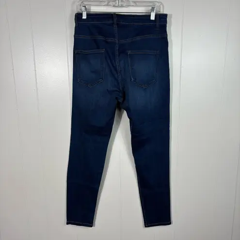 American Bazi Dark Wash Stretch Denim Distressed High Waisted Skinny Jeans 1X