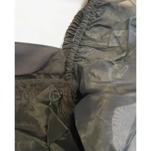 Cleobella Josie Crop Puff Sleeve Blouse Women Size Small Black Bow Smocked NEW