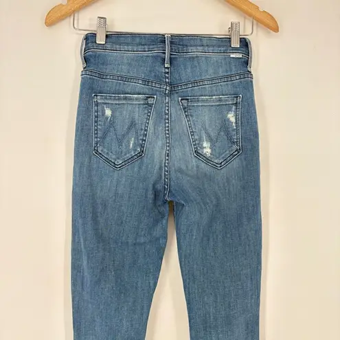 Mother The Stunner Ankle Fray in Graffiti Girl Jeans Size 23 Blue