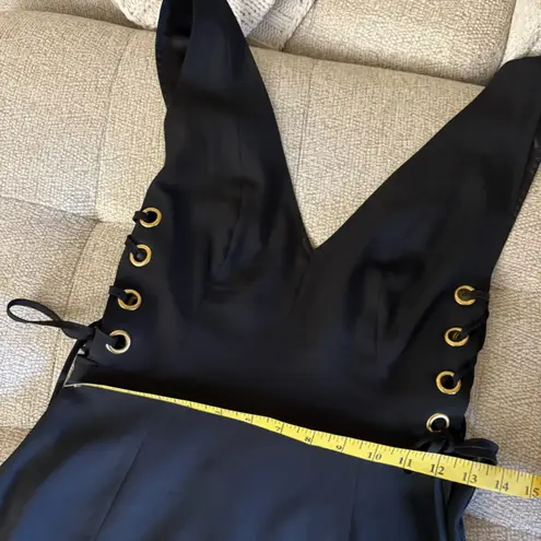 Finders Keepers Black Amos Dress Size Slits Cut Outs Lace Up Maxi Size Small