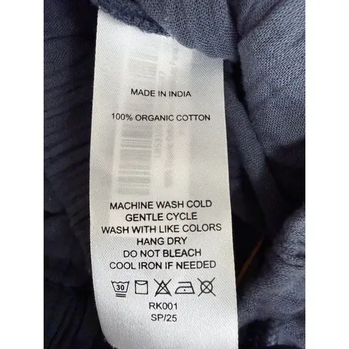 Quince Organic Cotton Gauze Wide Leg Pants Navy Size Small NWT Lightweight