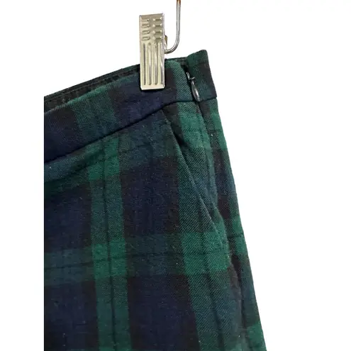 J.crew chic green black watch plaid Martie pants size 4 #H3704 Green