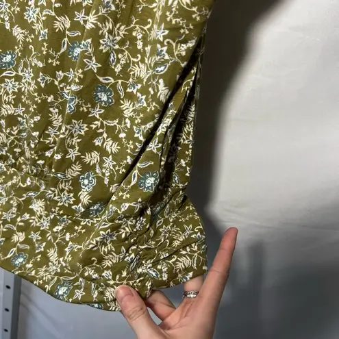 Wonderly Green Floral Pattern Short Sleeve Women’s Blouse