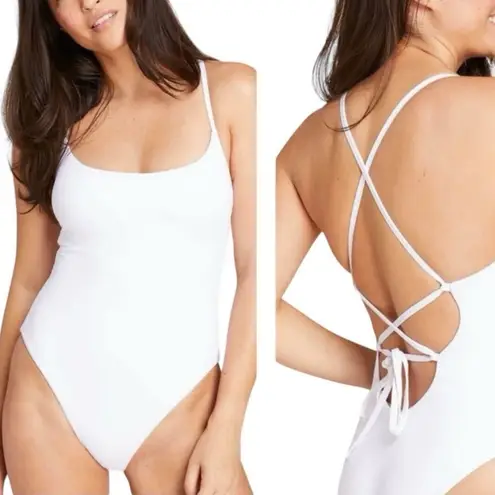 ANDIE  Swim White Fiji Scoop Neck Cross Strap Back One Piece Swimsuit Sz XXL NWT