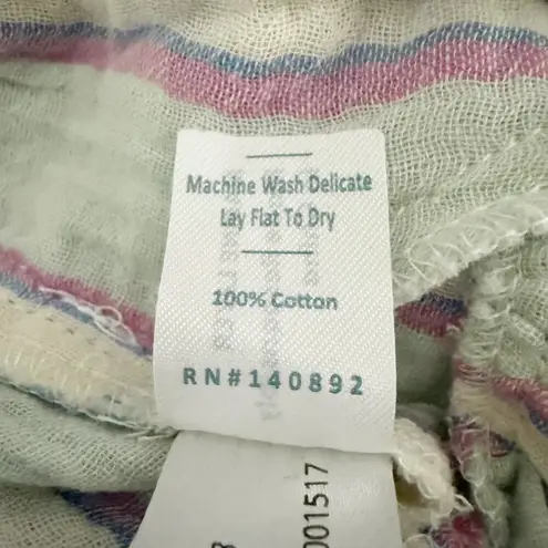 Marine layer | Mint Pink White Leila Stripe Double Cloth Tiered Minidress | XS