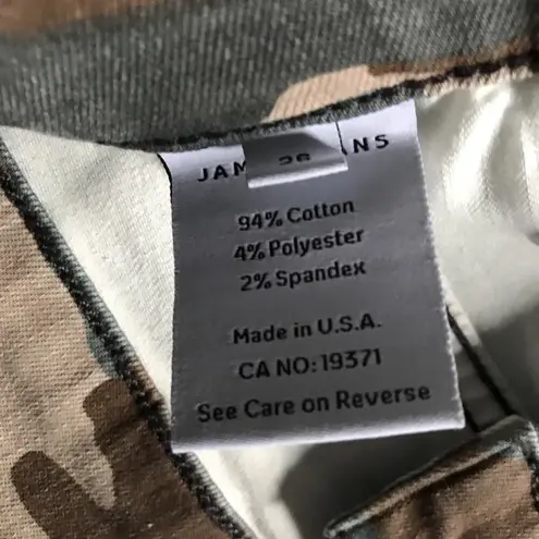 James Jeans Camo Twiggy Ankle Mid Rise Skinny Size 26 Dark Admiral