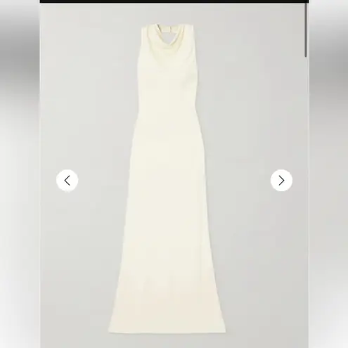 STAUD NWT $450 Giuseppe draped crepe halterneck maxi dress gown XS Yellow