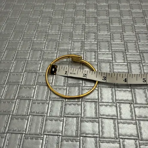 Gold Bypass Minimalist Bracelet, Sculptural Open Bangle, Modern Polished Metal