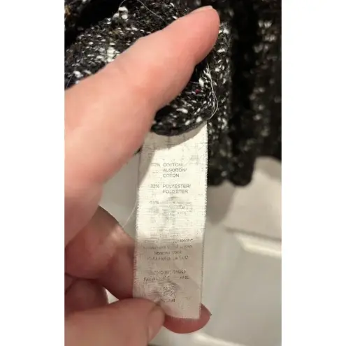 Kensie  Women Medium Marled Dark Multicolor Elbow‎ Patch Button Cardigan Black