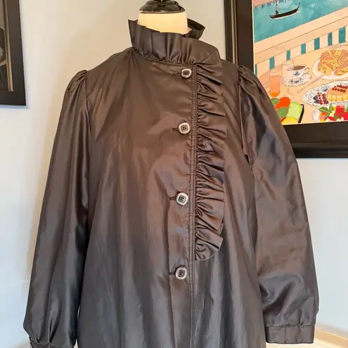 True Vintage 1980s Marmika by Fitz Black Lightweight Car Coat Driving Coat Sz 12