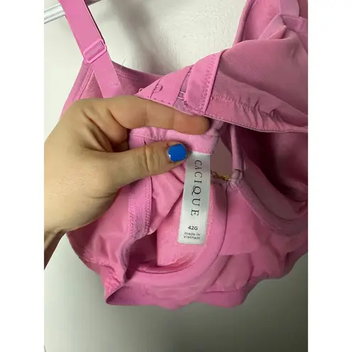 Cacique Lace Demi Bra Women's 42 G Barbie Pink Full Coverage Underwire