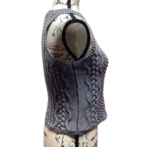 Miou Muse cable knit tank. Size Small Gray