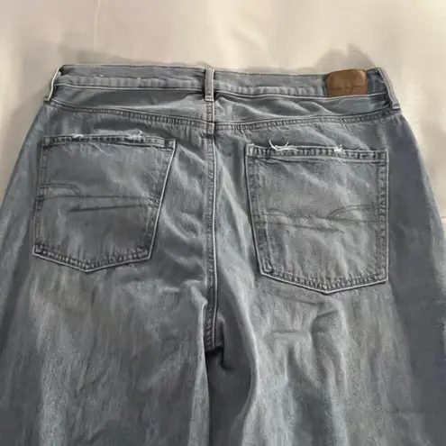 American Eagle Outfitters 90s Boot Cut Light Wash Distressed Flare Jeans Size 16