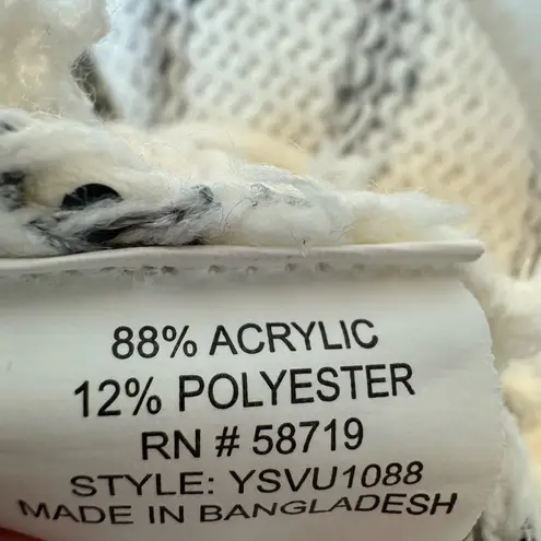 Ny Collection Petite Sweater Poncho Sequins and Fringe Oversized Fit Size Small