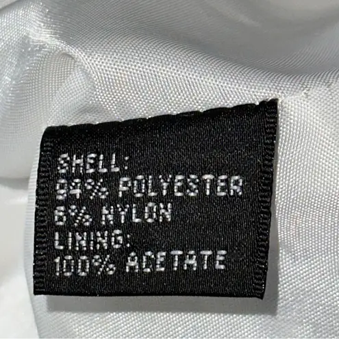 Carmen Marc Valvo Sz 6 White Black Rose Print Beaded Neck Sleeveless Halter Top