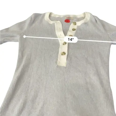 Faherty Mikki Henley Cashmere Organic Cotton Ribbed Sweater Size SMALL