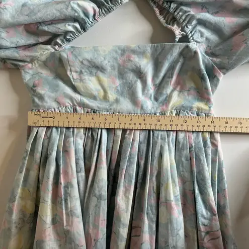 NWT Selkie the Puff Mini Dress in Monet Print Sz 6 | Pastel Colorful Romantic Blue