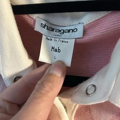 Sharagano NWT Pink/White Argyle Sweater Polo Shirt | Size Large