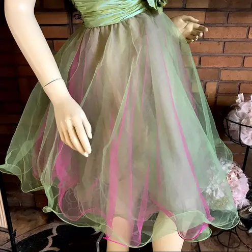 MAY QUEEN COUTURE PURPLE SEQUIN WITH PURPLE & GREEN TULLE STRAPLESS DRESS (6)