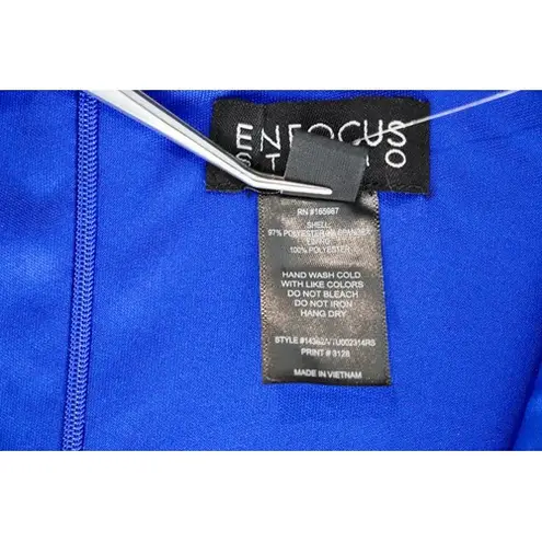 Enfocus Studio Enfocus Studios Bodycon Blue Textured Belted Wedding Party Modern Dress 6 Preppy