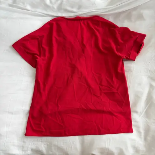 Cooper and Ella Red V-Neck Chiffon Blouse Size 8 Lightweight Work Top