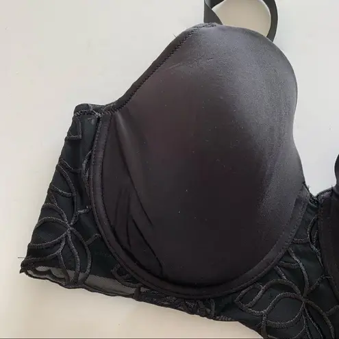 Natori  Black Lace Underwire Push-up Bra Smooth Cup 36D Women’s