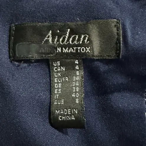 Aidan AIDAN MATTOX Draped Dress Women's 4 Gunmetal Asymmetrical Sleeveless RTR Gray