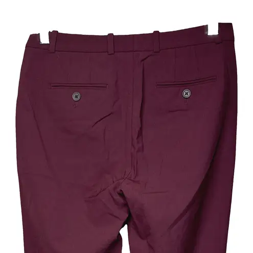 J Crew Pants Women 0 Maroon Purple Tollegno 1900 Fabric Ankle Dress Pants Preppy