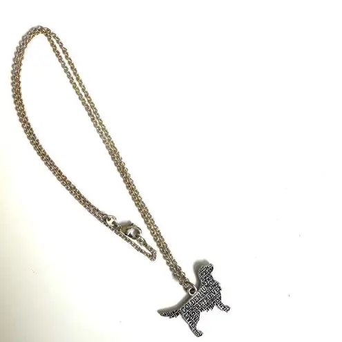 Silver tone Golden Retriever Silhouette Pendant necklace