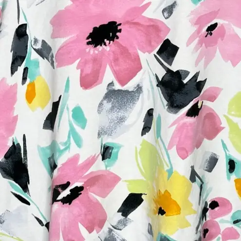 Alfred Dunner Jacket Women XL White Pink Floral Flower Jersey Granny Grandma