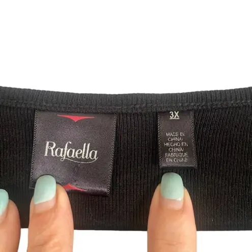 Rafaella Black Jeweled Beaded Long Sleeve Formal Knit Sweater Women Sz 3X