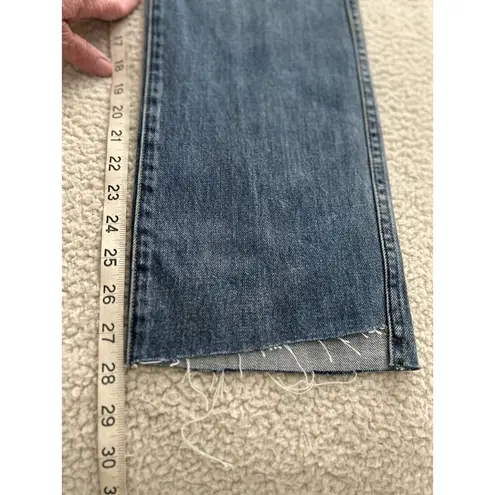 Pistola Women's Eden High Rise Mom Slim Kick Jean Vintage Raw Hem Blue Size 27