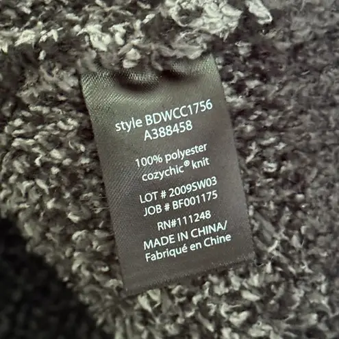 Barefoot Dreams CozyChic Seaside Pullover Sweater Carbon Camo Black Grey Size XS