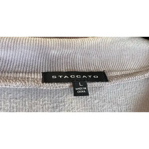 Staccato Pullover Sweater Womens Large Multicolor Striped L/S Casual 1/4 ZIP