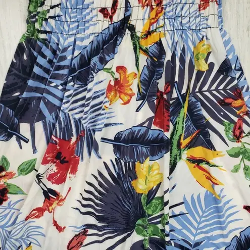 NWT Ace Fashions White Tropical Smocked Sundress Women’s Size Small