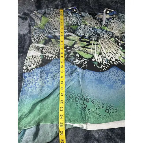 Style & Co. Women's Boho Top Sz PL Animal Print Batwing Bedazzled Blouse SizeM Size M