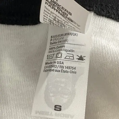 Los Angeles Apparel Black White Am An Angel Crop Baby Tee T Shirt Top Size S