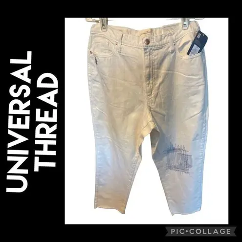 Universal Threads Universal Thread Goods Co. Women's White Cropped Tapered Leg Jeans Size 31 NWT