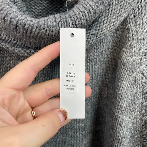 NEW La Seine women's gray cowl neck loose relaxed wool blend knit sweater large