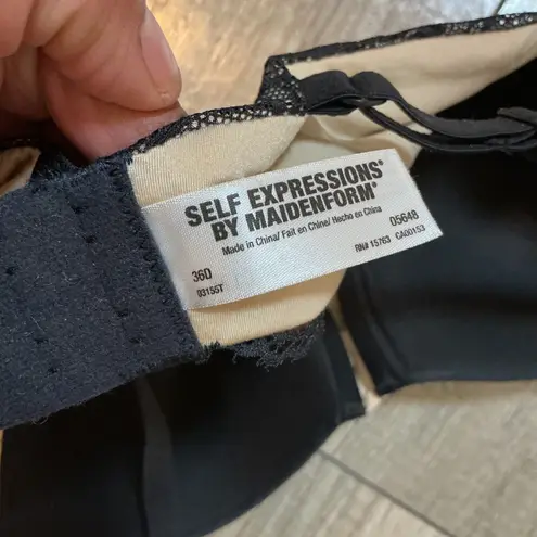 NWT Self Expressions by Maidenform Black Lace Trim Underwire Bra 36D Size undefined